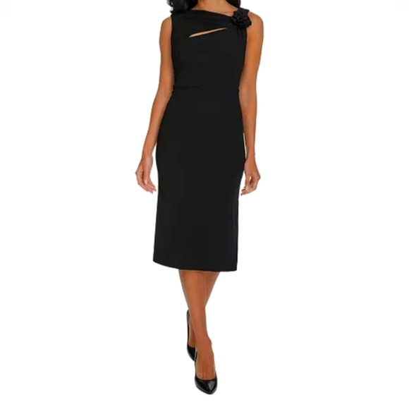 Calvin Klein Dresses & Skirts - Calvin Klein women's Asymmetric-Neck Sleeveless Sheath Dress